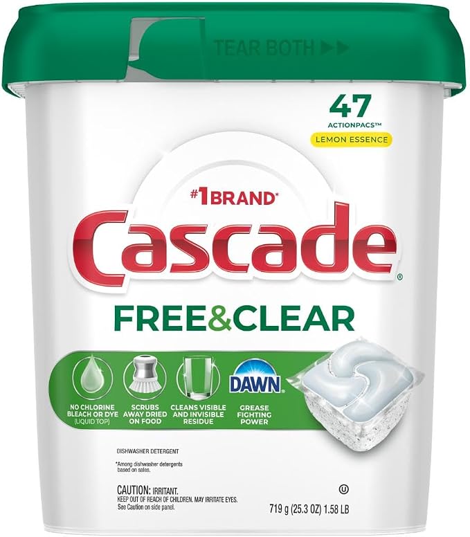 Cascade Free & Clear Dishwasher Pods, Dishwasher Detergent, Dish Detergent Soap - Image 10
