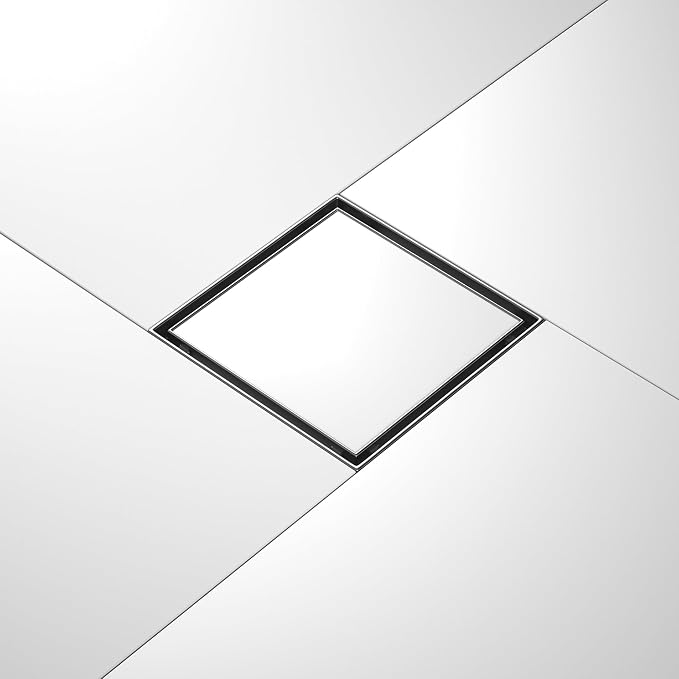Square Shower Drain 8", Brushed Floor Drain by Bernkot