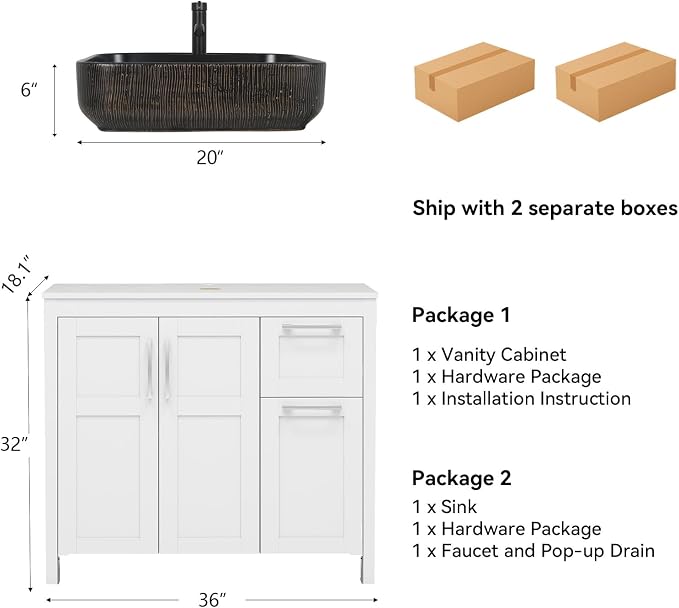 YOURLITE 36" Bathroom Vanity - Image 3