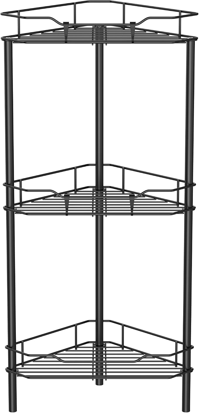 3 Tier Floor Standing Corner Shower Caddy Organizer Shelf by HuggieGems