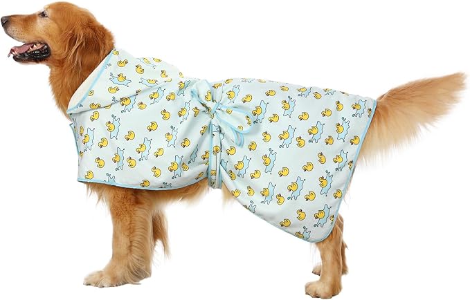 HDE Dog Bathrobe Super Absorbent Quick Drying Puppy Towel Wrap Coat Adjustable - Image 3