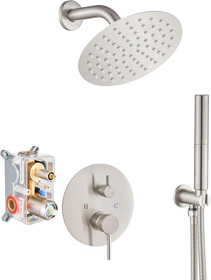 Airuida Shower Fixtures 2 Functions Shower Faucet Set Wall Mounted by Airuida