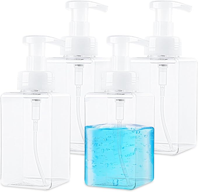 Foaming Soap Dispenser 15oz/450ml Clear Empty Foam Soap Dispensers, Square by TMLECE-Self-BeautyJourney