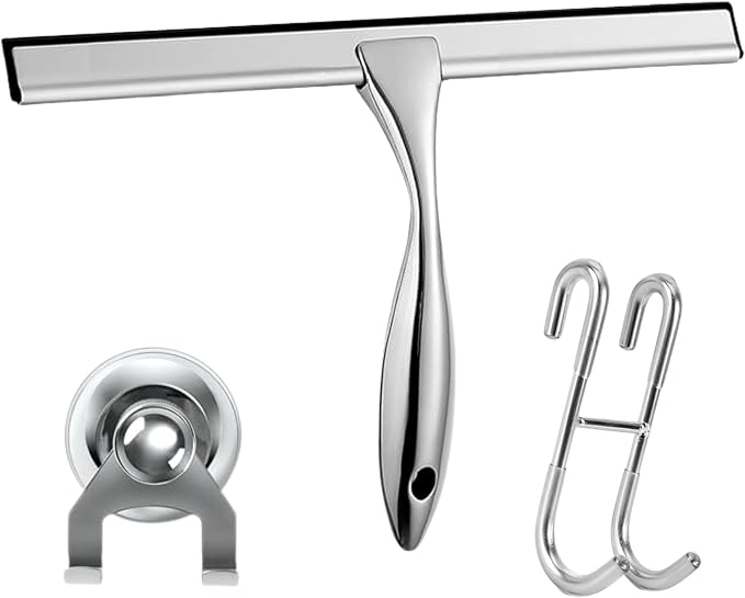 12'' Light Weight Stainless Steel Shower Squeegee - Image 2