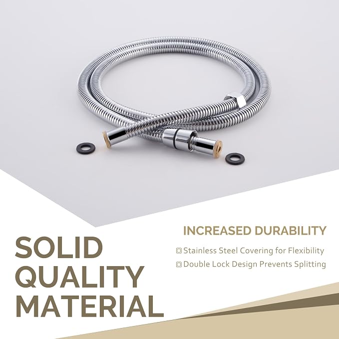 Angle Simple Flexible Shower Hose 59", Stainless Steel Handheld Shower Head - Image 6