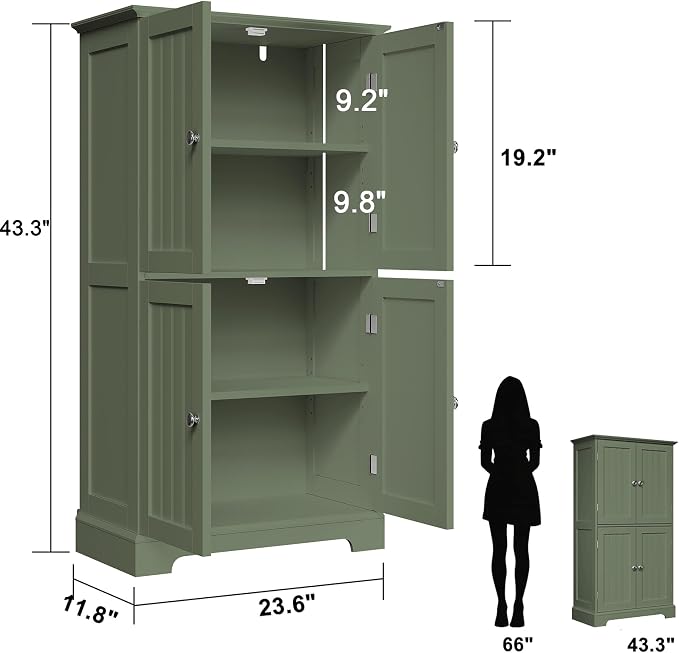 ChooChoo Bathroom Floor Cabinet, Modern Bathroom Storage Cabinet - Image 3
