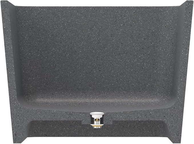 65'' Stone Resin Solid Surface Freestanding Bathtub, Terrazzo Bathtub Soaking - Image 8