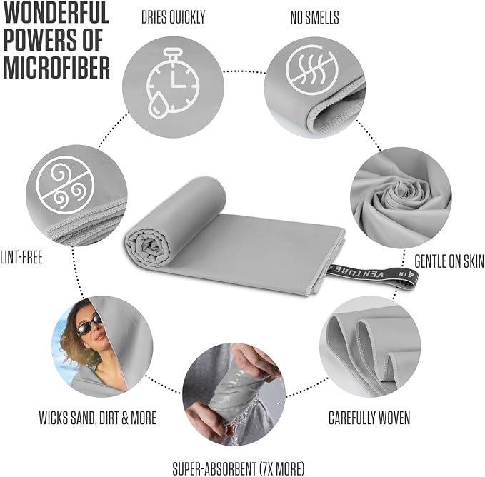 VENTURE 4TH Quick Dry Towel. Microfiber Travel Towel Ideal - Image 6