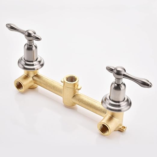 sumerain Wall Mount Bathtub Faucet Brushed Nickel Tub Filler, 8 Inches Center - Image 8