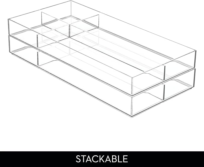 iDesign Clarity Plastic Divided Drawer Organizer, Storage Container - Image 7