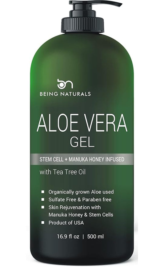 Aloe vera Gel - from 100% Pure Organic Aloe Infused by Being+Naturals