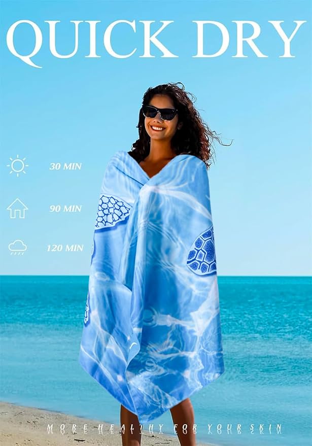6 Pack Microfiber Lightweight Thin Beach Towel Sand Free Quick Dry Super - Image 6