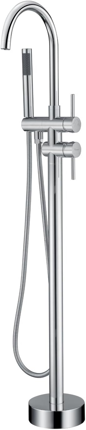 Freestanding Bathtub Faucet Tub Filler Faucets Chrome Floor Mounted Brass by ArtiquaSanitaryWare