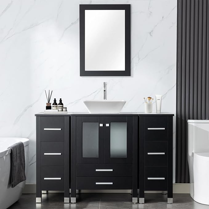LUCKWIND 48" Bathroom Vanity Sink Combo, 24-inch Main Cabniet by LUCKWIND