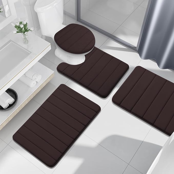 Buganda Memory Foam Bath Mat, Ultra Soft and Non-Slip Bathroom Rugs, Water - Image 6