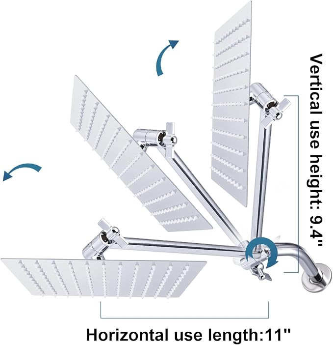 Heavy Duty Adjustable Shower Arm, Strong Load Support, No Sagging, Keeps Shower - Image 6