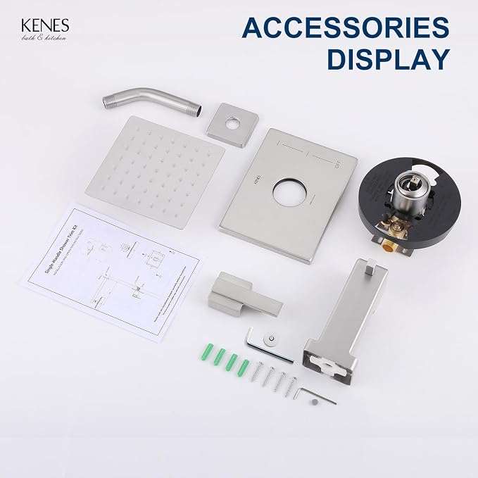 KENES Tub Shower Faucet Set Complete, Brushed Nickel Tub and Shower Trim Kit - Image 9