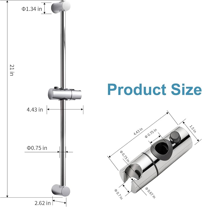 OFFO Shower Slide Bar, 21 in Slide Bar - Image 5