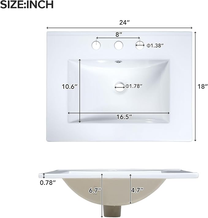 Harper & Bright Designs 24" Bathroom Vanity - Image 5