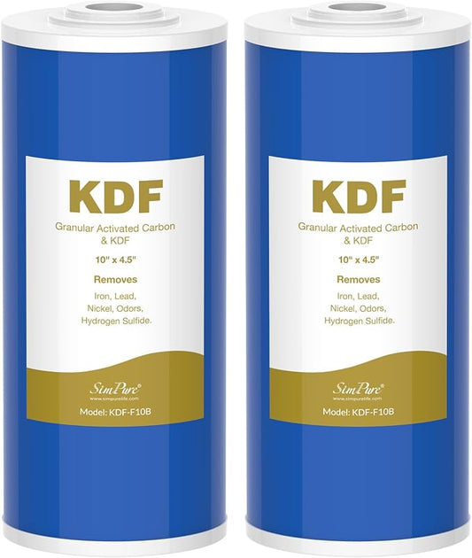 SimPure Whole House Water Filter Cartridges 10" x 4.5" GAC/KDF Carbon and Heavy by SimPure_Water