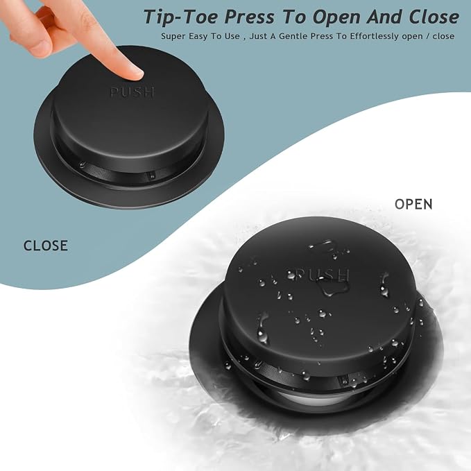 Tip-Toe Bathtub Drain Kit with Two-Hole Overflow Plate, Universal Fine/Coarse - Image 3
