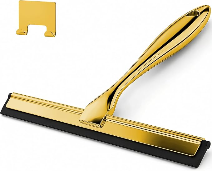 10-Inch Golden All-Purpose Shower Squeegee by ALFLOD