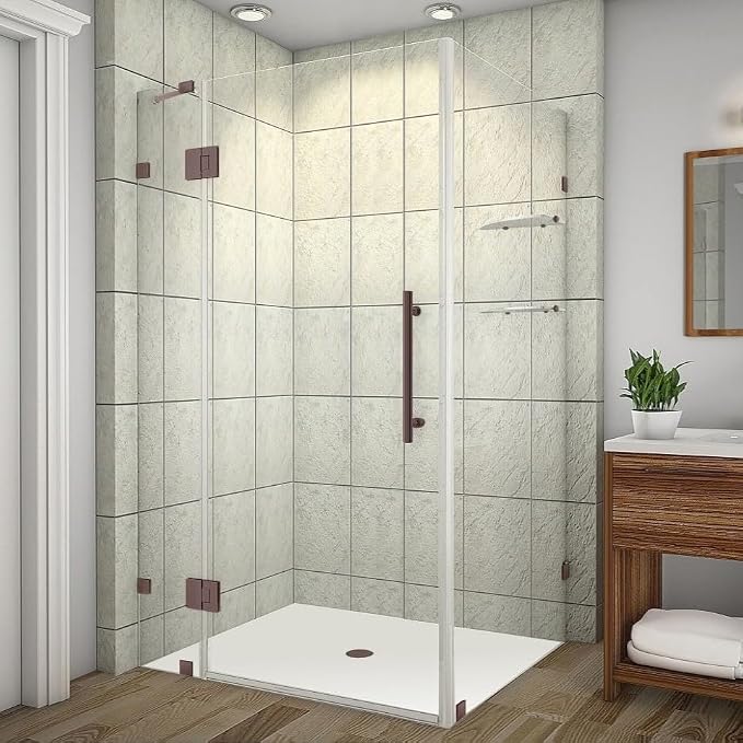 Avalux GS 40 in. W x 36 in. D x 72 in. H Rectangular Pivot Frameless Corner - Image 2