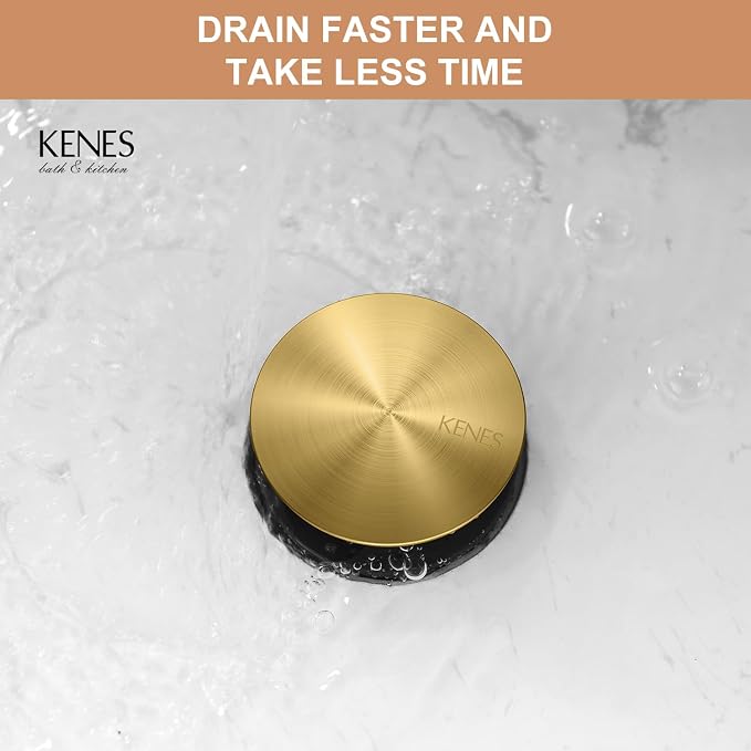 KENES Bathroom Vessel Sink Pop Up Drain Without Overflow Assembly, Lavatory - Image 7