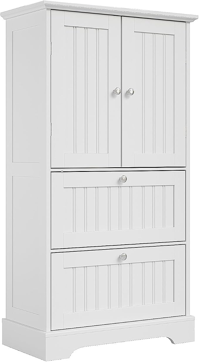 Treocho Bathroom Floor Cabinet, Freestanding Kitchen Pantry Cupboard by Treocho