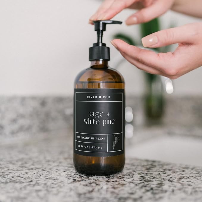 River Birch Sage + White Pine Scented Natural Hand Soap - Image 3