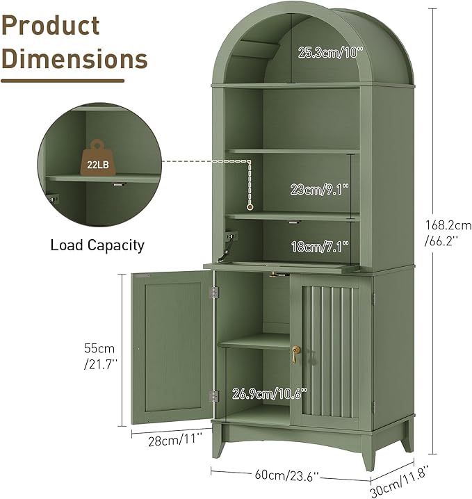 66" Tall Bathroom Storage Cabinet - Image 2