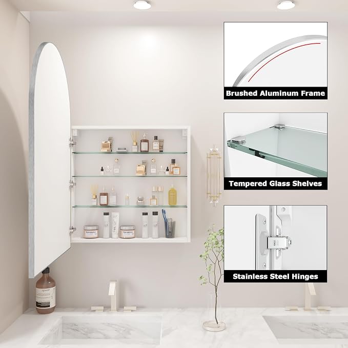 FKWin Silver Bathroom Medicine Cabinet - Image 4