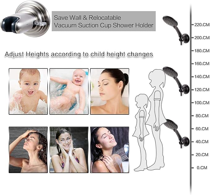 JiePai Vacuum Suction Cup Shower Head Holder, Adhesive Adjustable Suction - Image 6