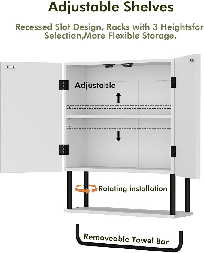RUSTOWN Fluted Bathroom Wall Cabinet - Image 8
