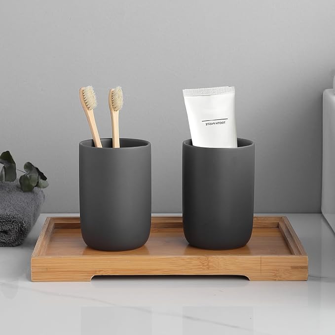 Matte Grey Toothbrush Holders for Bathrooms - Image 3