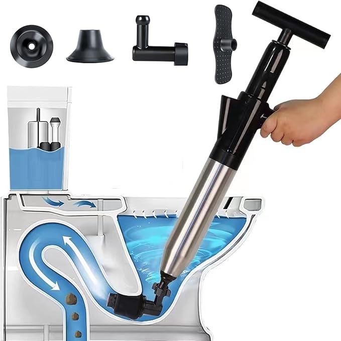 Toilet Plunger High Pressure Air Drain Blaster Gun Drain Clog Remover Tools Air by Ckedes