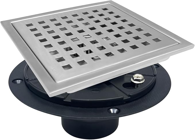 6 Inch Square Shower Drain by KOOTTI