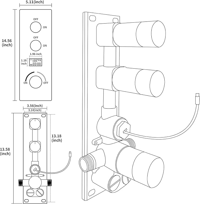 AYIVG Shower Diverter Valve Wall Mount 2 Function Solid Brass Pressure Balance - Image 7