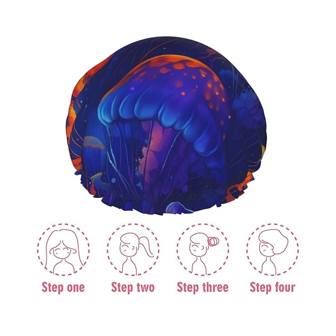 Fantasy Nautical Jellyfish Shower Cap - Image 7