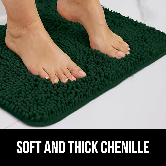 GORILLA GRIP Plush Absorbent Shaggy Chenille Bath Rug Mat - Image 4
