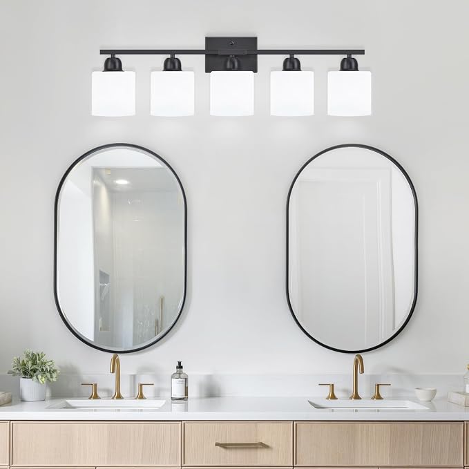 5-Light Black Bathroom Vanity Light, Modern Vanity Light Fixture - Image 7