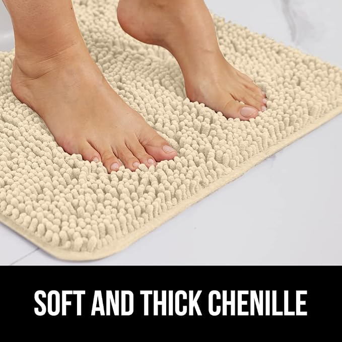 GORILLA GRIP Bath Rug Mat 30x20, Thick Soft Absorbent Chenille, Quick Dry - Image 4