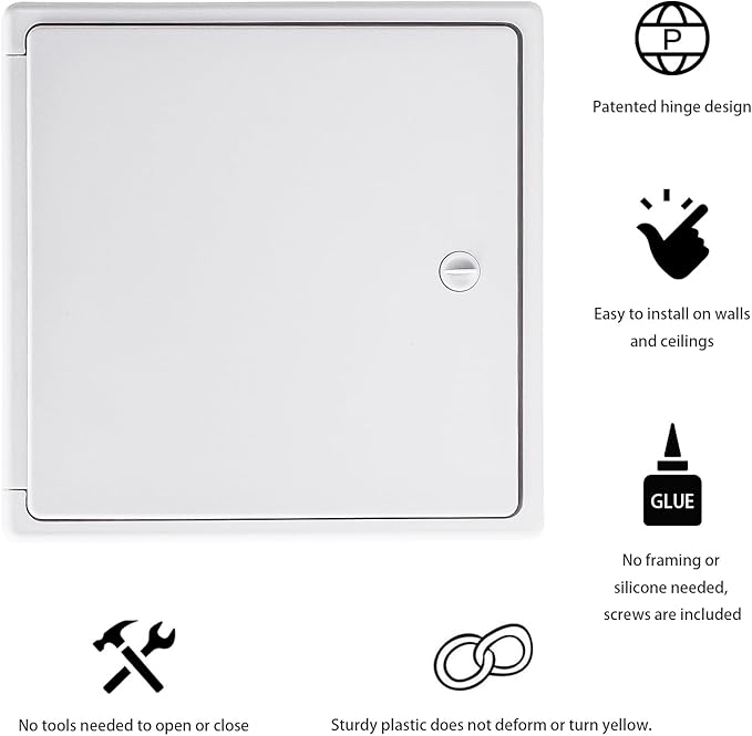 Access Panel 12x12 with Door Plastic White - Image 3
