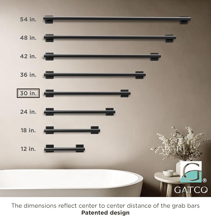 Elevate 30" L Grab Bar, Matte Black - Image 3