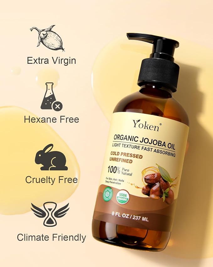 Organic Jojoba Oil Glass Bottle 8 fl oz, USDA Certified 100% Pure & Natural - Image 6
