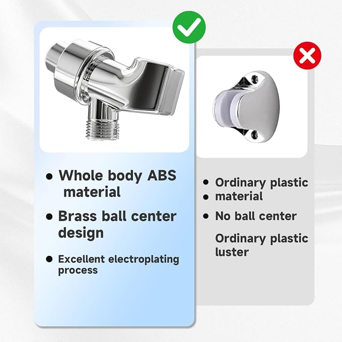 Plastic Shower Head Holder for Hand Held Showerhead Adjustable Shower Arm Mount - Image 5