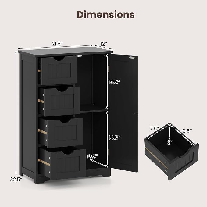 Giantex Bathroom Storage Cabinet - Image 3