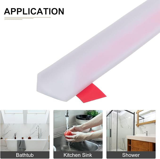 59"x0.8"x0.5" Collapsible Shower Barrier Stopper - Image 4