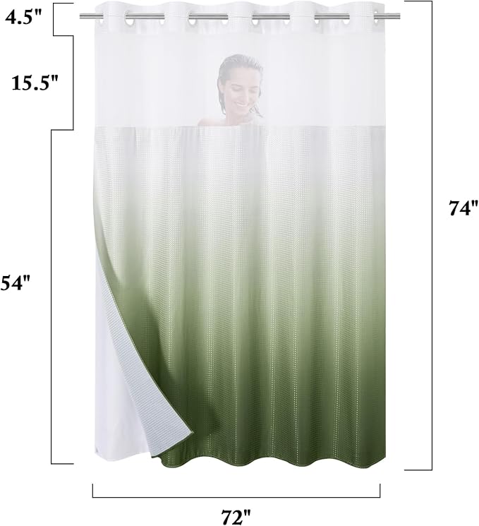 Gibelle No Hook Waffle Weave Shower Curtain - Image 7