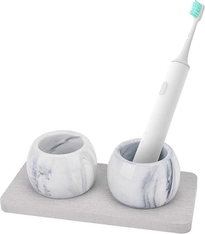 2 Pack Ceramic Toothbrush Holder by LUEXBOX